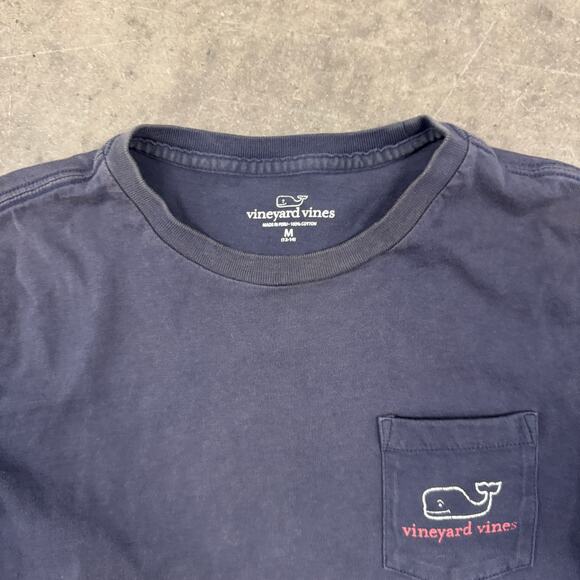 Vintage Y2k Vineyard Vines Longsleeve Navy Pocket Tee Signature Logo Medium - Picture 3 of 5